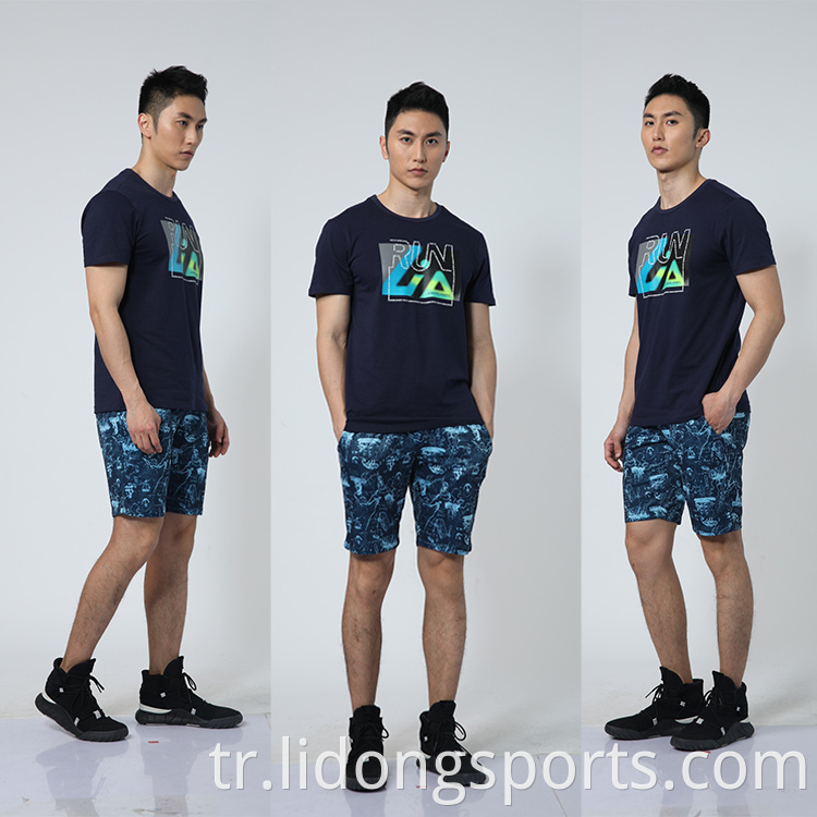 Özel Logo Baskı Hızlı Kuru Polyester Spandeks Erkek Atletik Sport T Shirt